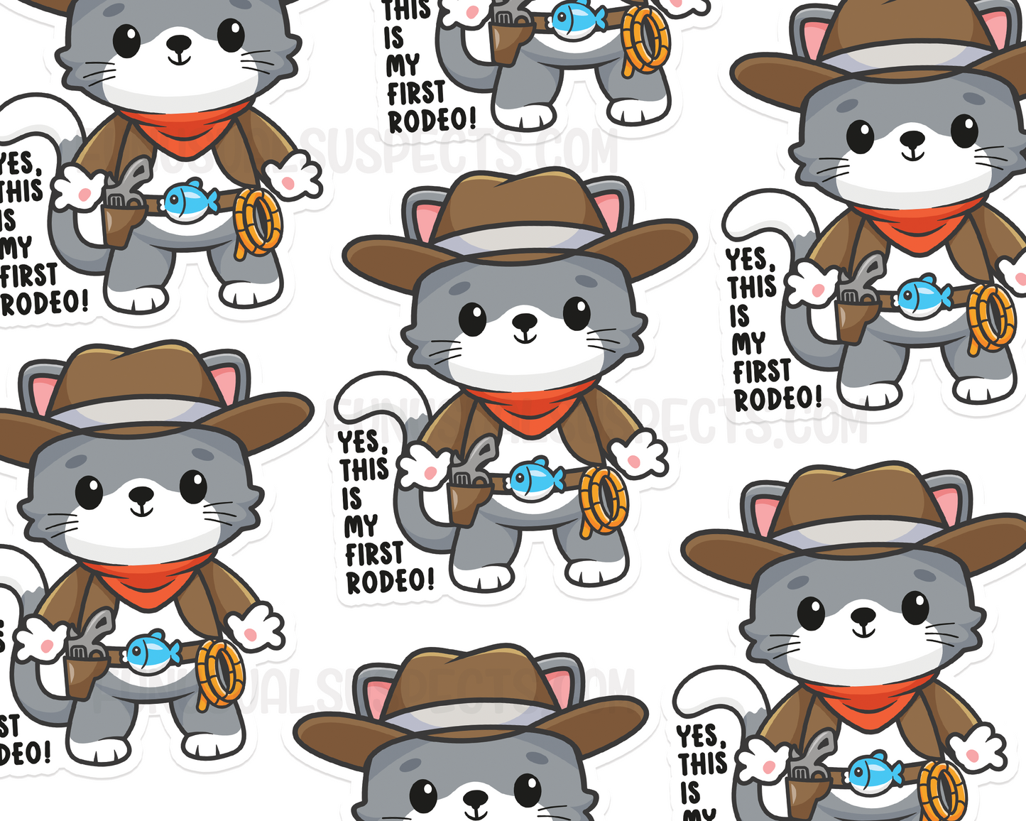 Cat Cowboy Rodeo Sticker