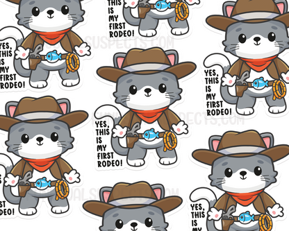 Cat Cowboy Rodeo Sticker