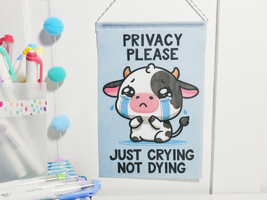 Cow Crying Not Dying Mini Banner