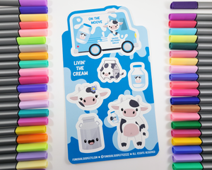 Cow Milk Delivery Sticker Sheet