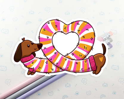 Dachshund Heart Sticker