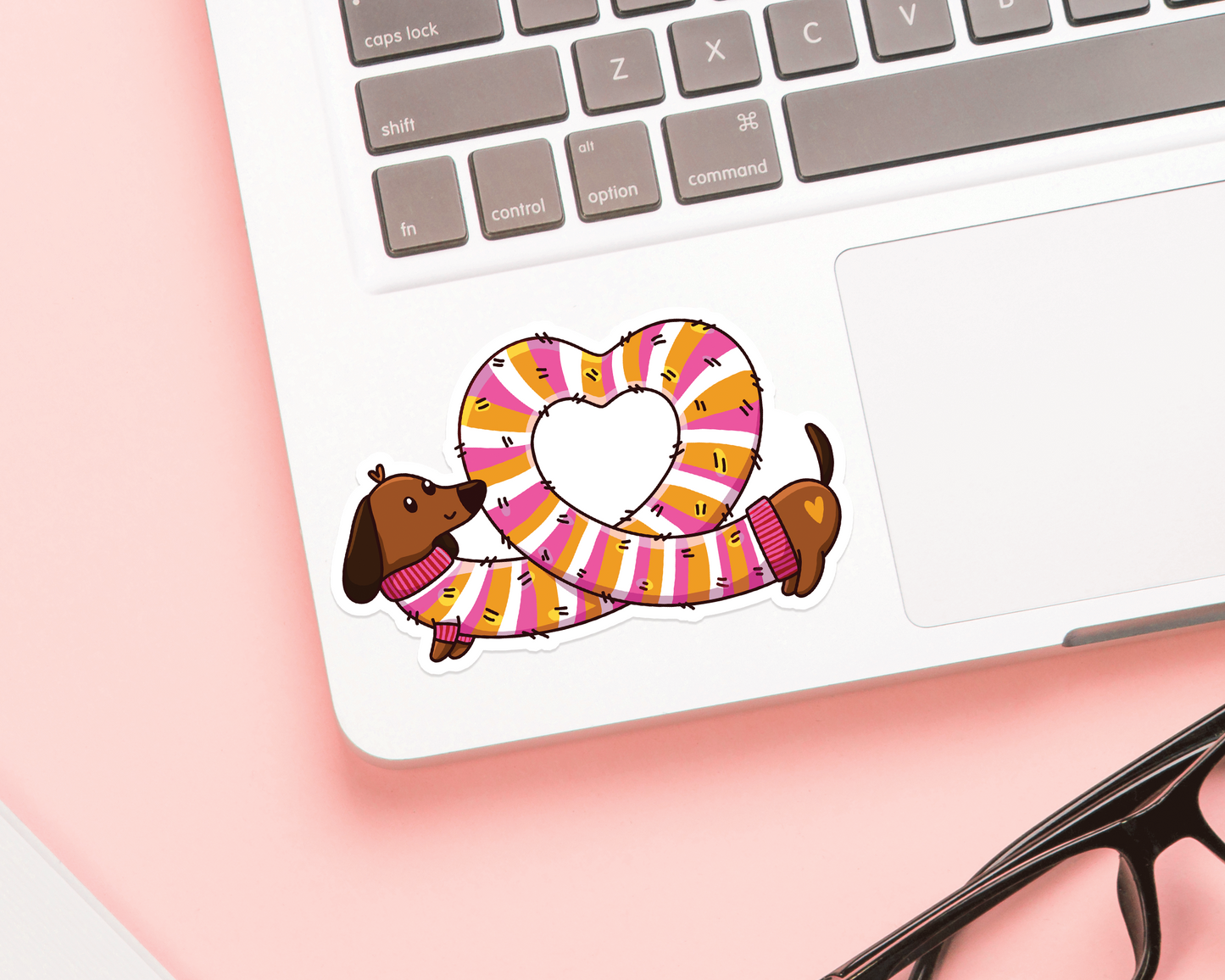 Dachshund Heart Sticker