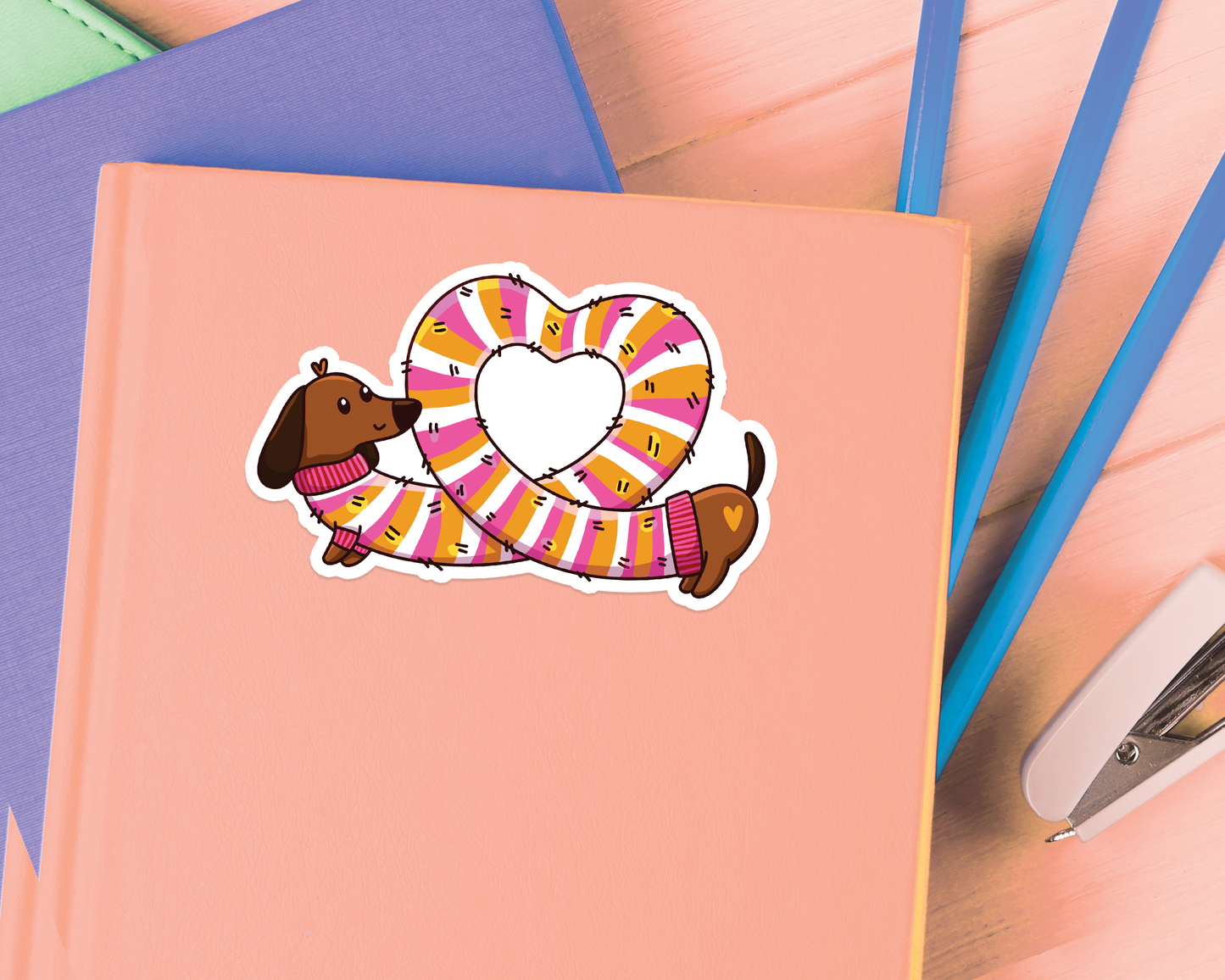 Dachshund Heart Sticker