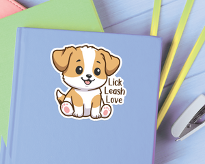 Dog Lick Leash Love Sticker
