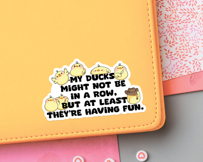 Ducks Having Fun Sticker