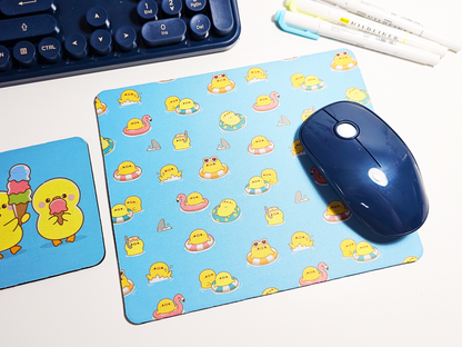 Duck Summer Mousepad and Coaster Set