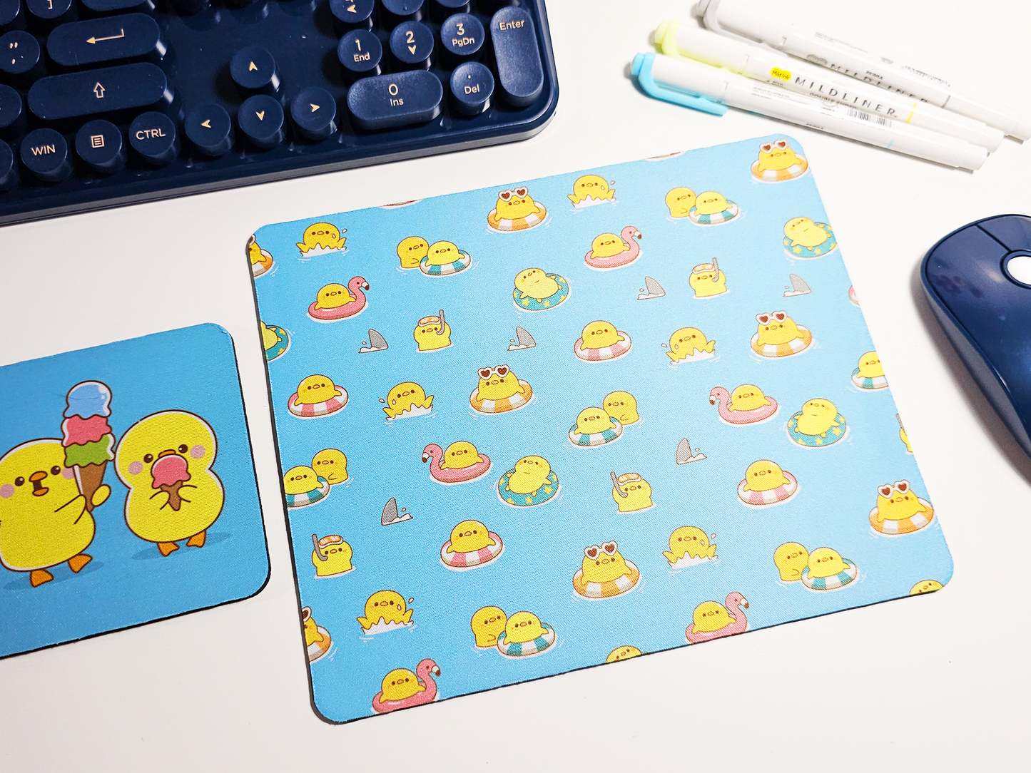 Duck Summer Mousepad and Coaster Set