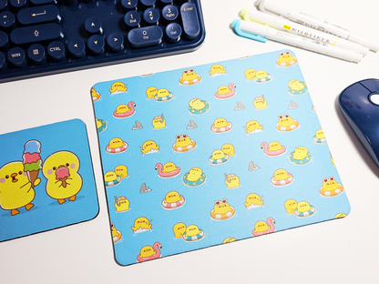 Duck Summer Mousepad and Coaster Set