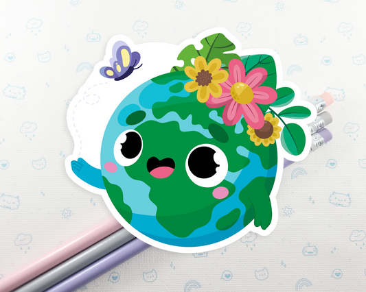 Earth Butterfly Sticker