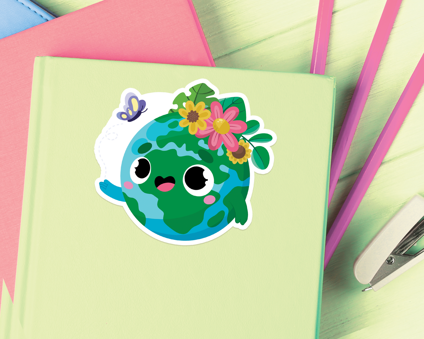 Earth Butterfly Sticker