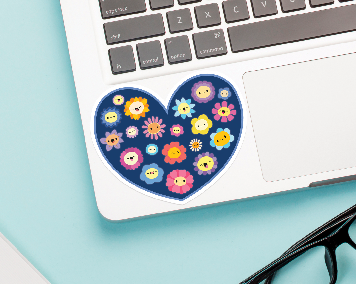 Heart Flowers Sticker