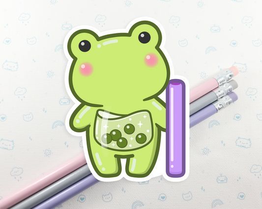 Frog Boba Tea Sticker