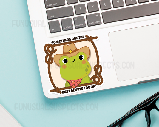 Frog Rootin Tootin Sticker