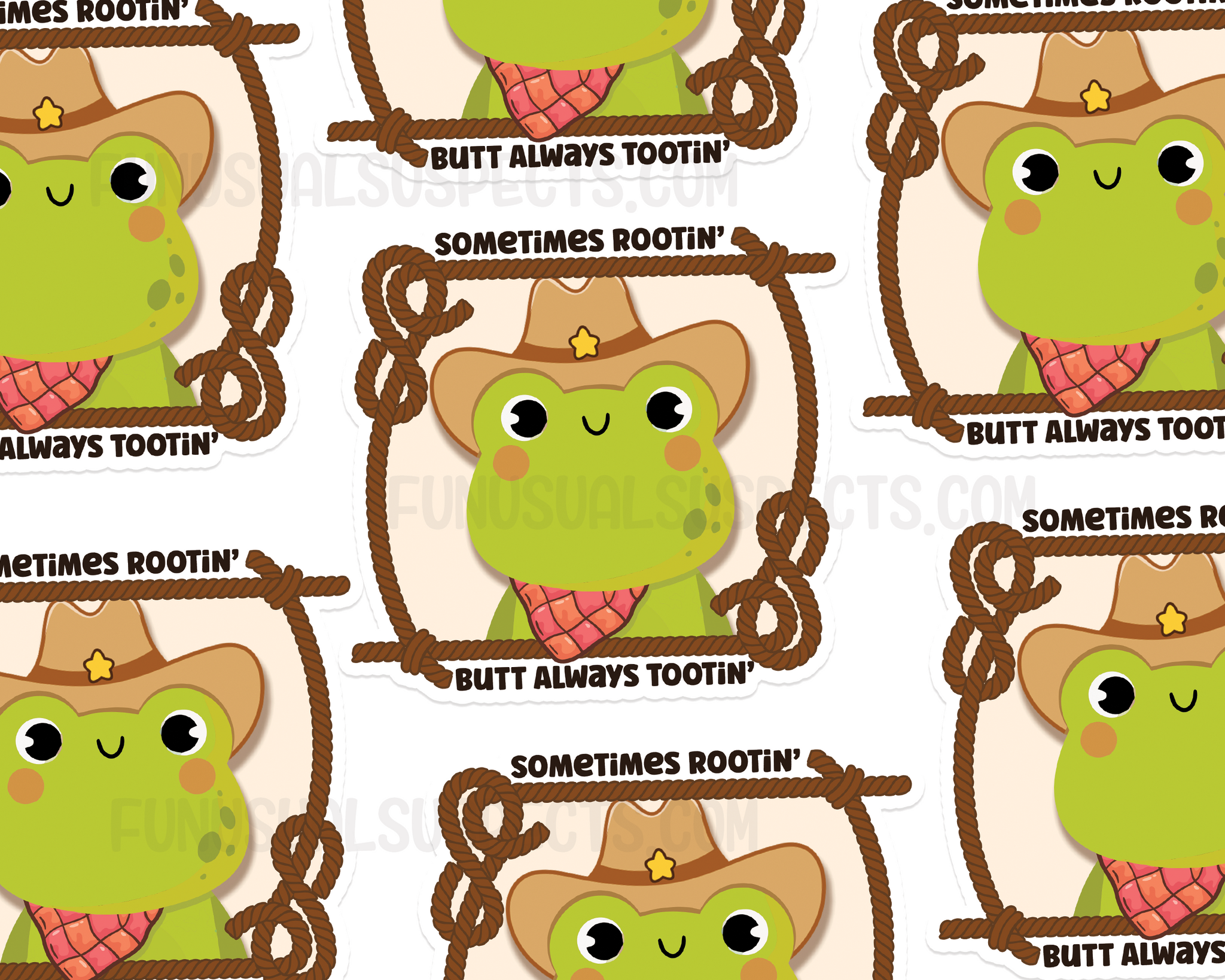 Frog Rootin Tootin Sticker