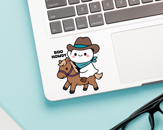 Ghost Boo Howdy Sticker