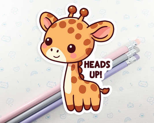 Giraffe Heads Up Sticker