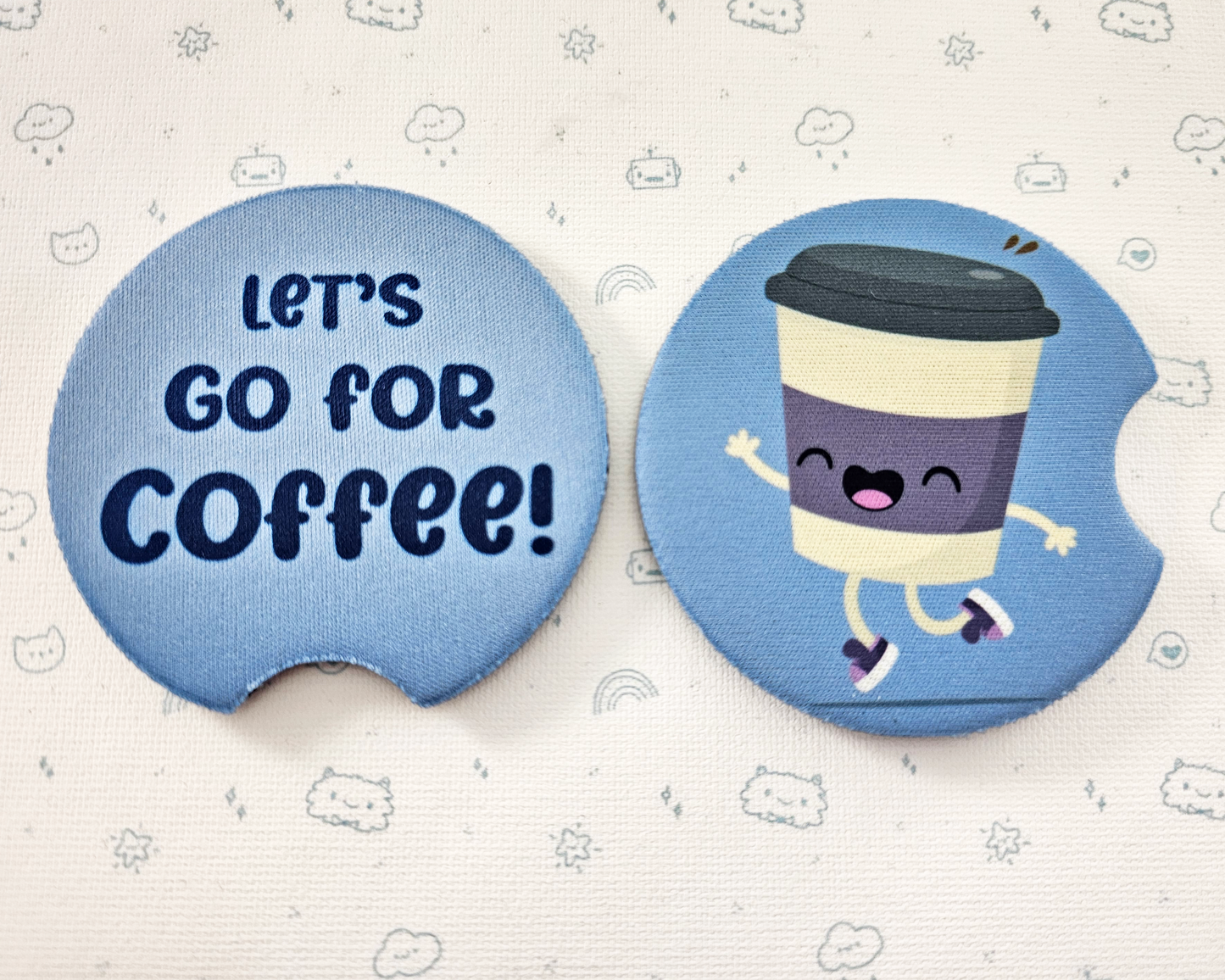 Let's Go For Coffee Car Coasters