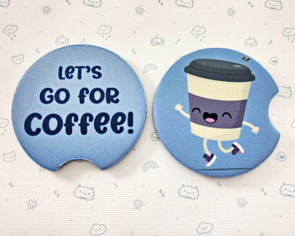 Let's Go For Coffee Car Coasters