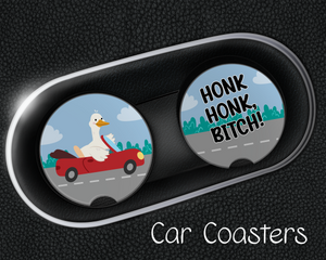 Goose Honk Honk Car Coasters