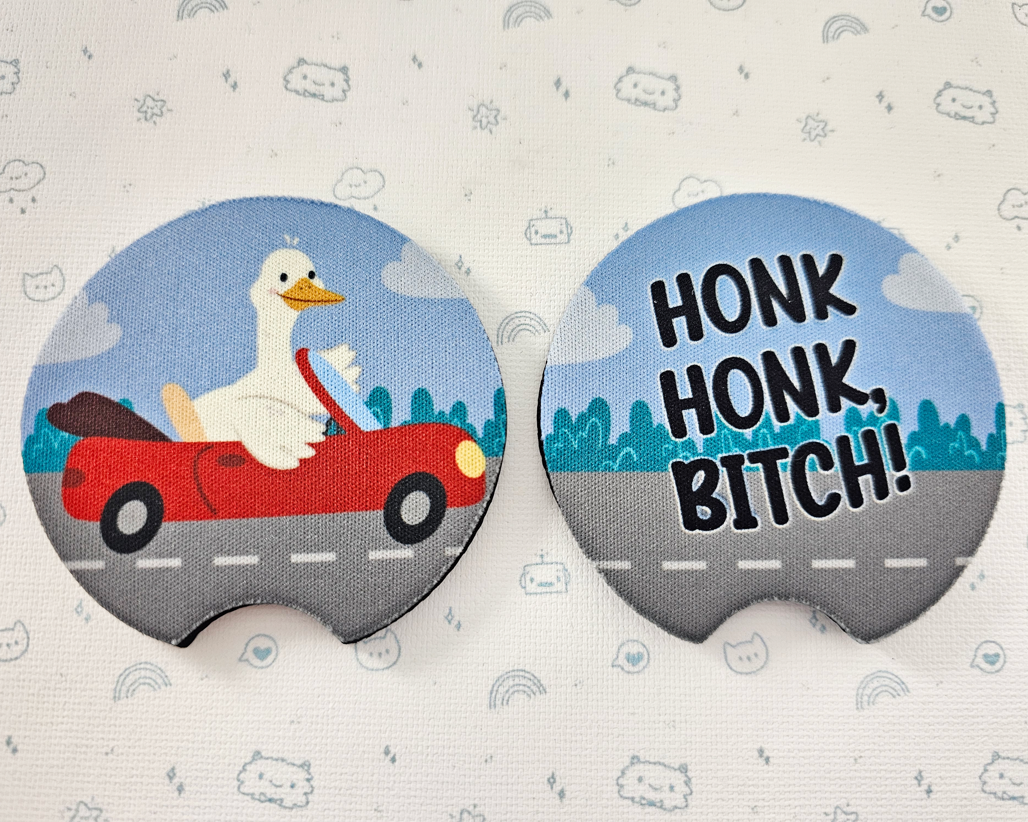 Goose Honk Honk Car Coasters