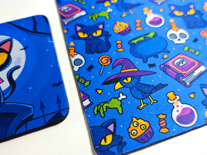 Halloween Mousepad and Coaster Set