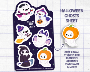 Halloween Ghosts Sticker Sheet