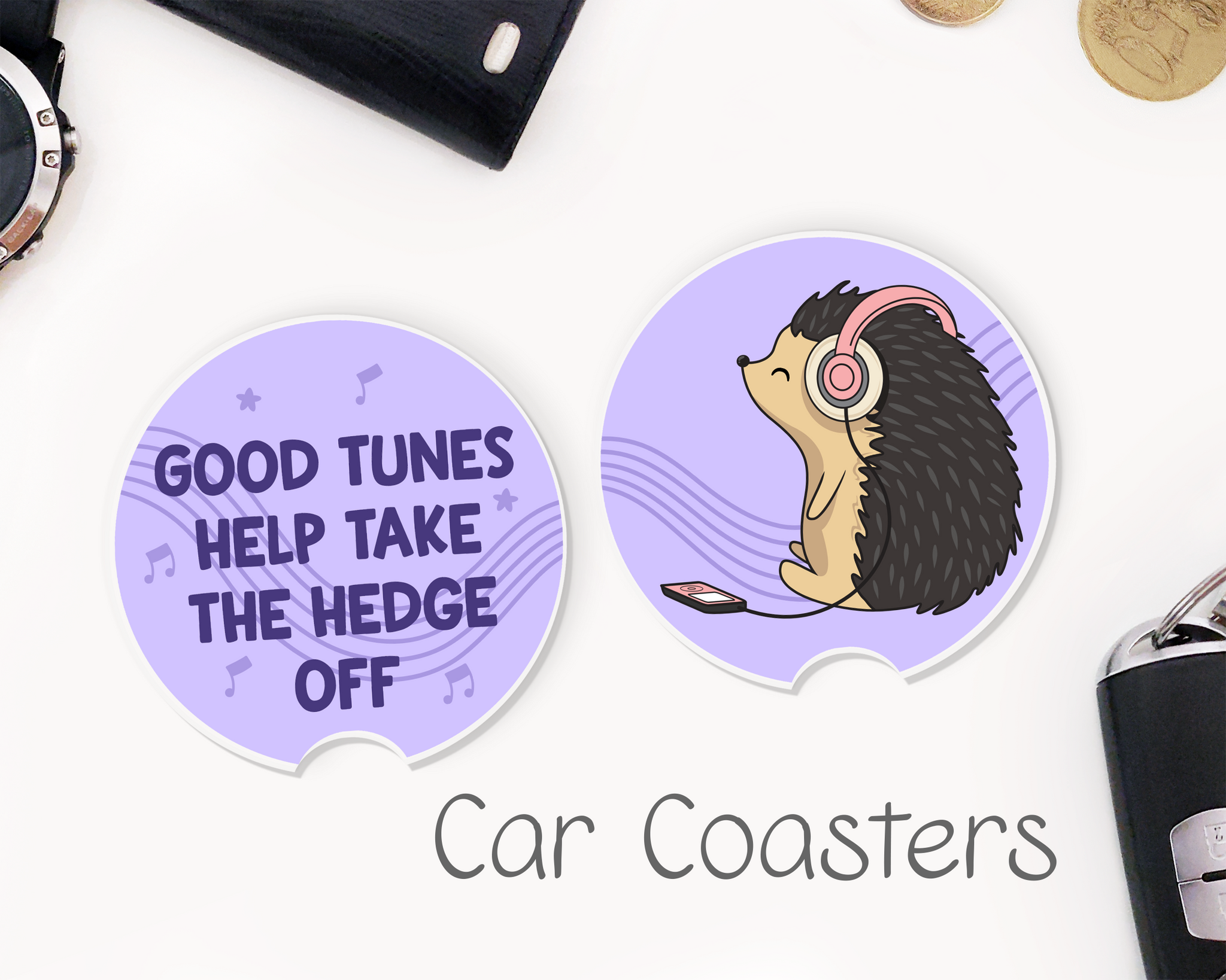 Hedgehog Car Coasters