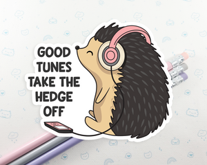 Hedgehog Good Tunes Sticker