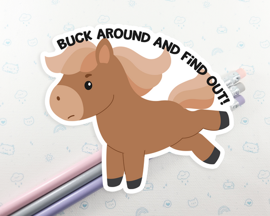 Buck Around Horse Sticker