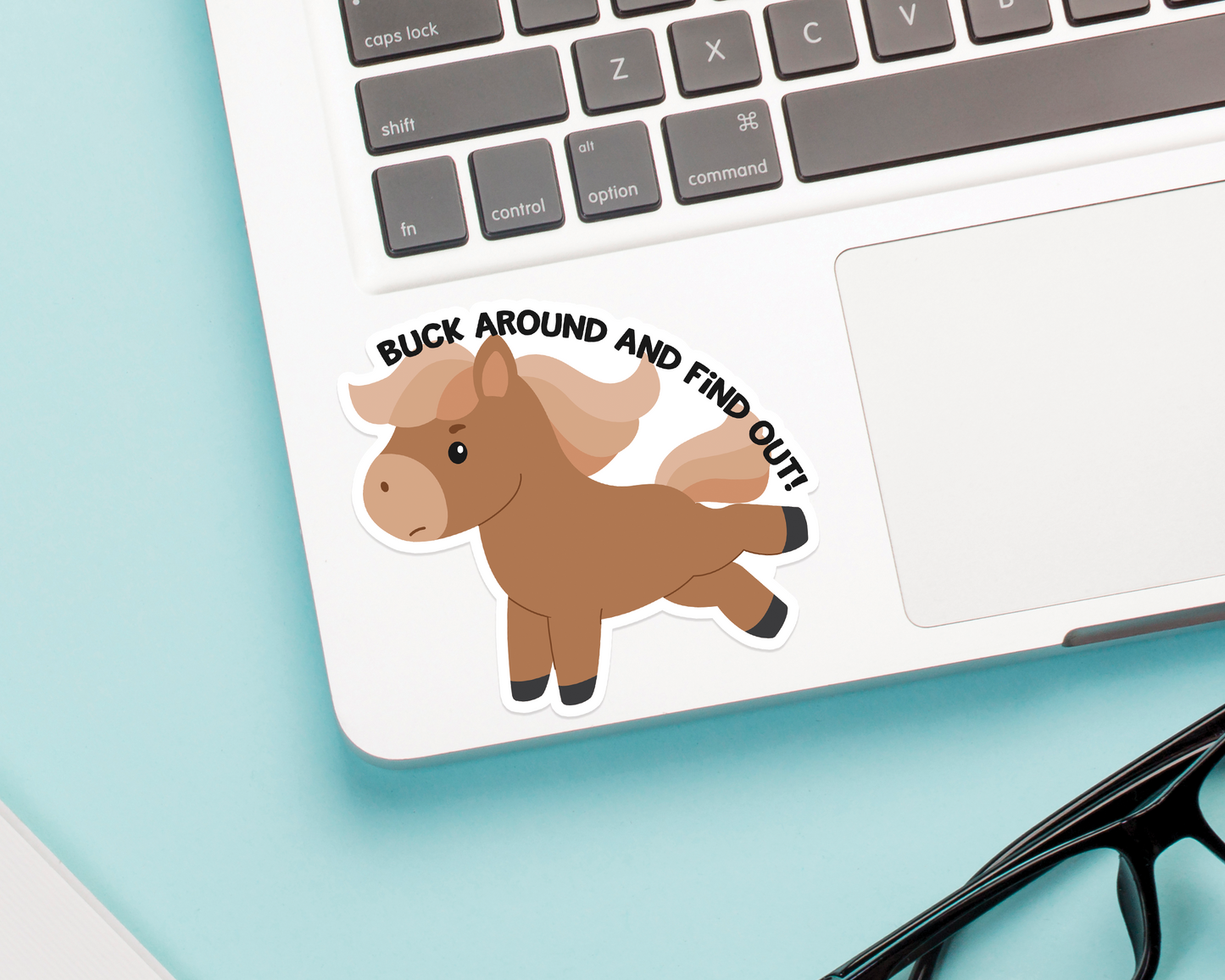 Buck Around Horse Sticker