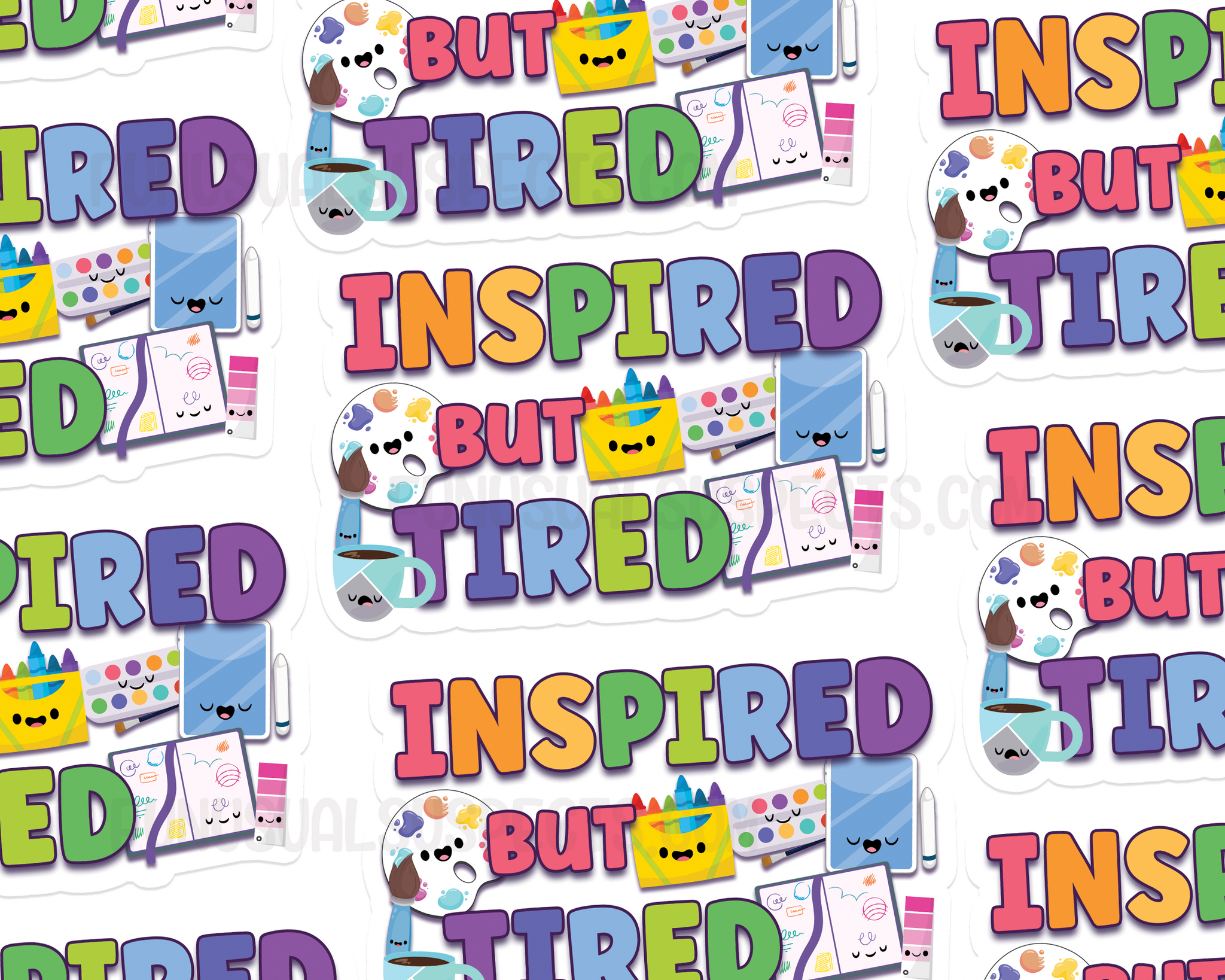 Inspired But Tired Sticker