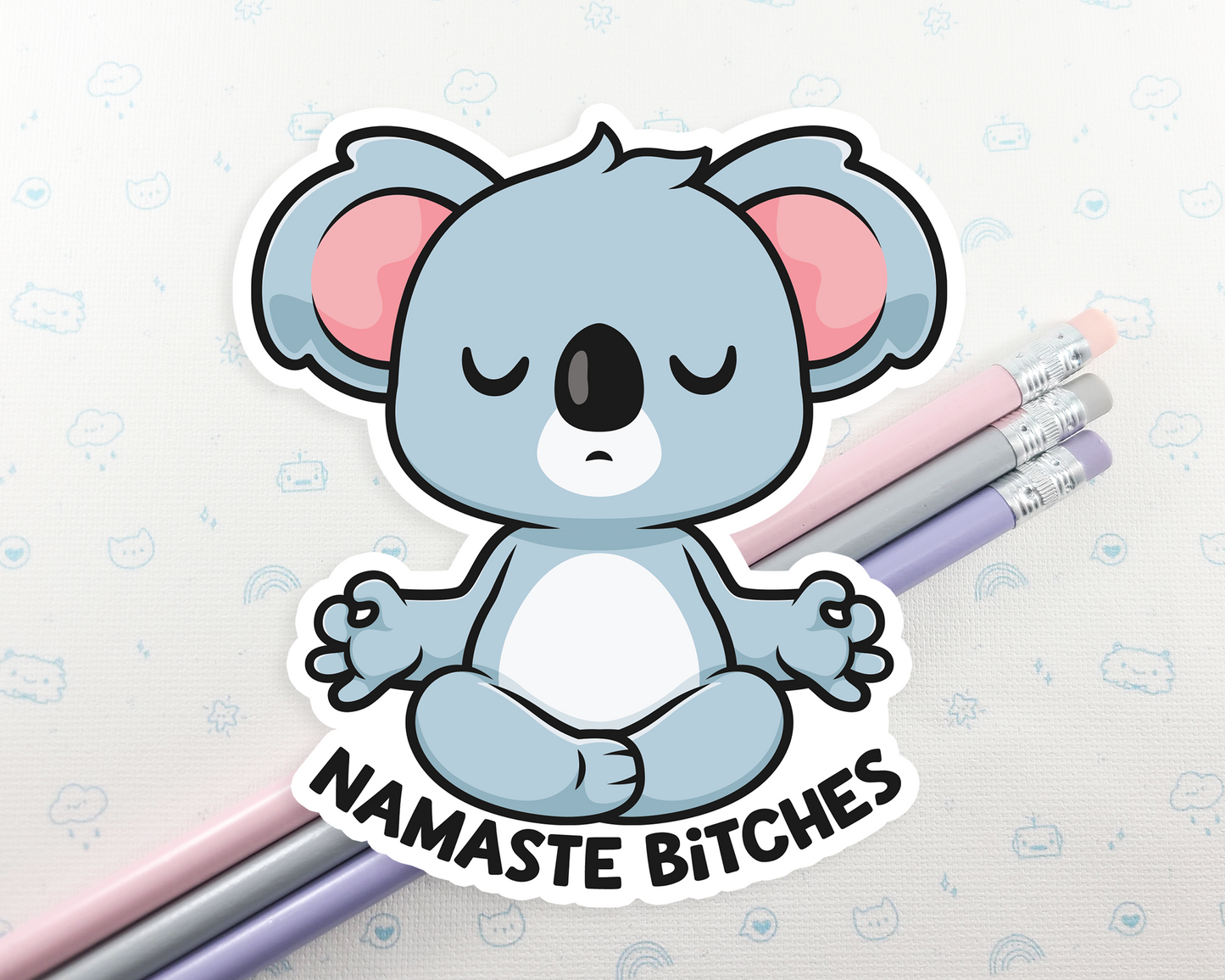 Koala Yoga Namaste Sticker