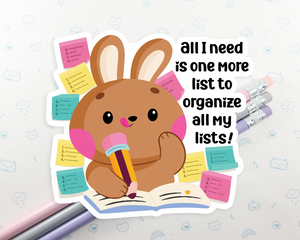 Bunny Lists Sticker