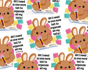 Bunny Lists Sticker