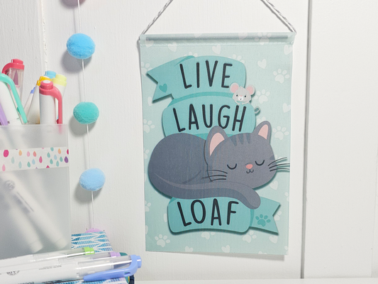 Cat Live Laugh Loaf Mini Banner