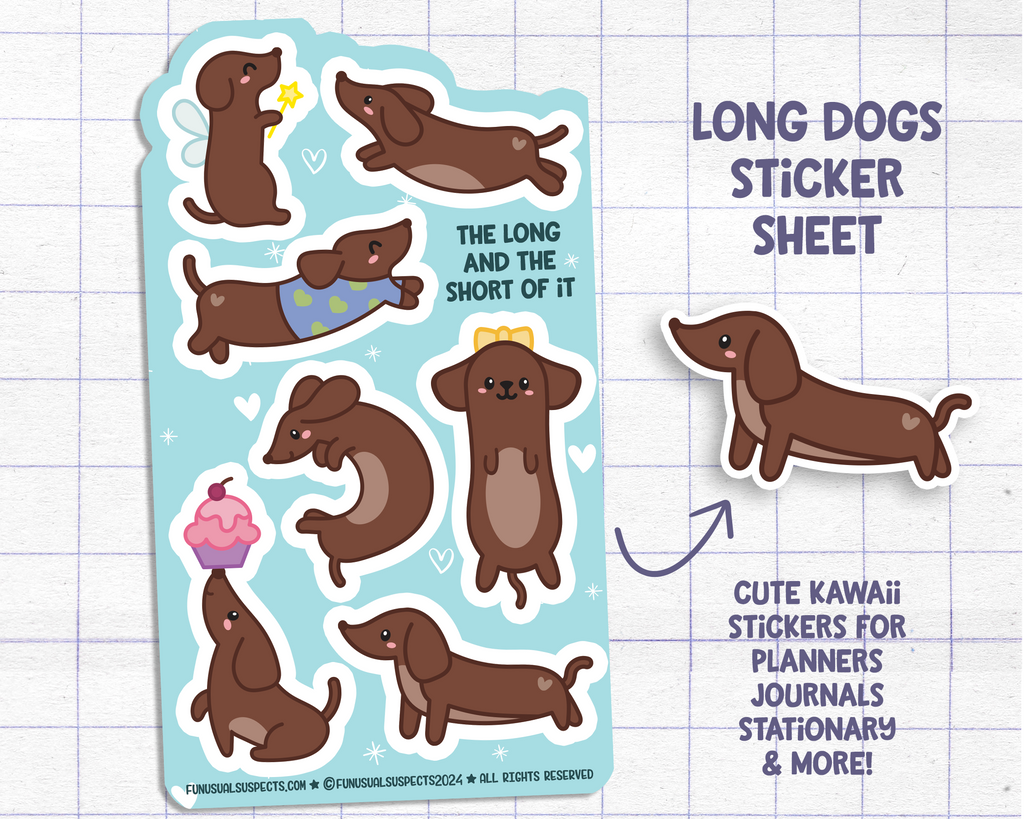 Long Dogs Sticker Sheet