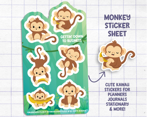 Monkey Sticker Sheet