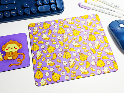 Monkey and Banana Mousepad and Coaster Set