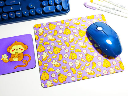 Monkey and Banana Mousepad and Coaster Set
