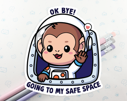 Monkey Safe Space Sticker