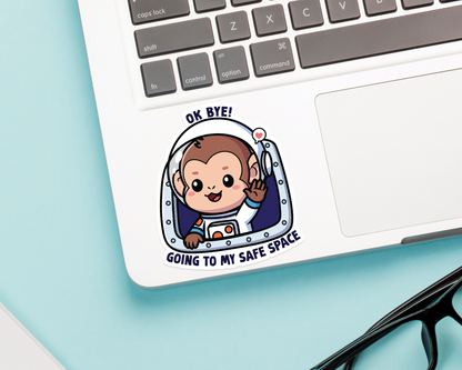 Monkey Safe Space Sticker