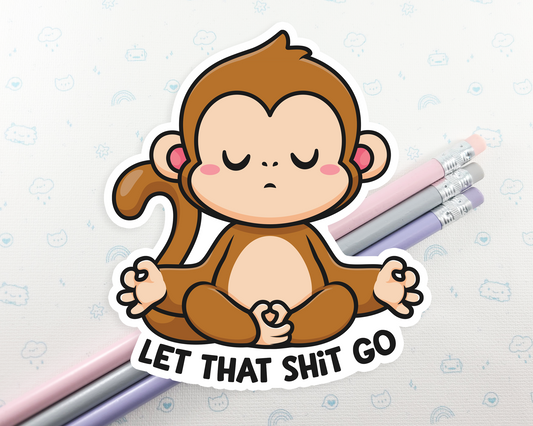 Monkey Yoga Let It Go Sticker