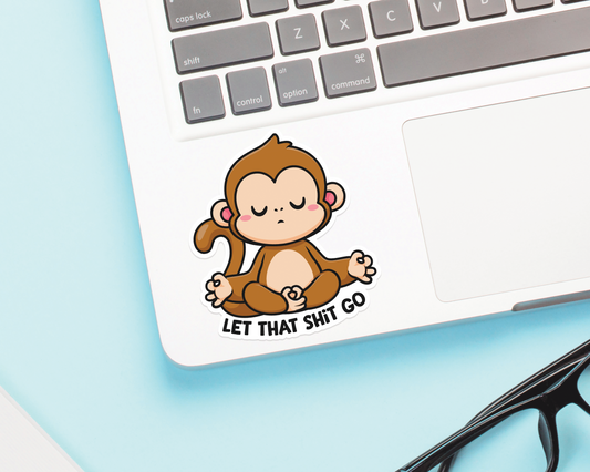 Monkey Yoga Let It Go Sticker