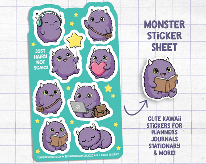Purple Monster Sticker Sheet