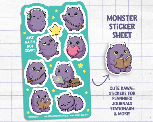 Purple Monster Sticker Sheet