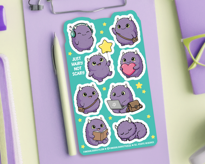 Purple Monster Sticker Sheet