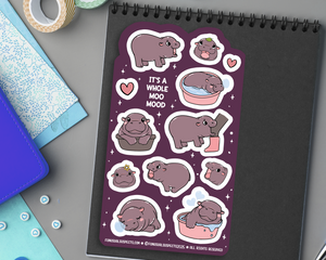 Hippo Sticker Sheet