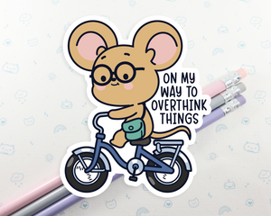 Mouse Overthink Sticker