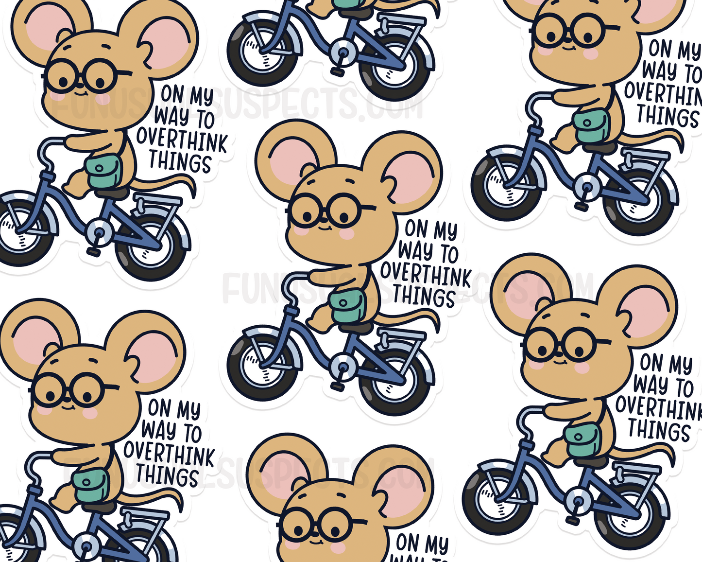 Mouse Overthink Sticker