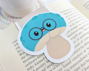 Mushroom Blue Magnetic Bookmark